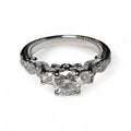 Verragio three stone diamond engagement ring in 18 Kt White Gold