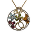 Flower Multi-Stone Diamond Pendant in 18 Karat Gold