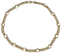 Figaro Style Chain Necklace in 14Kt Yellow Gold, Made in Italy