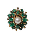 Emerald Pearl Ring in 14 Karat Yellow Gold