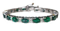 Oval Emerald Tennis Bracelet with Diamonds