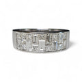 Baguette and Princess Cut Diamond Ring in 18 Karat White Gold