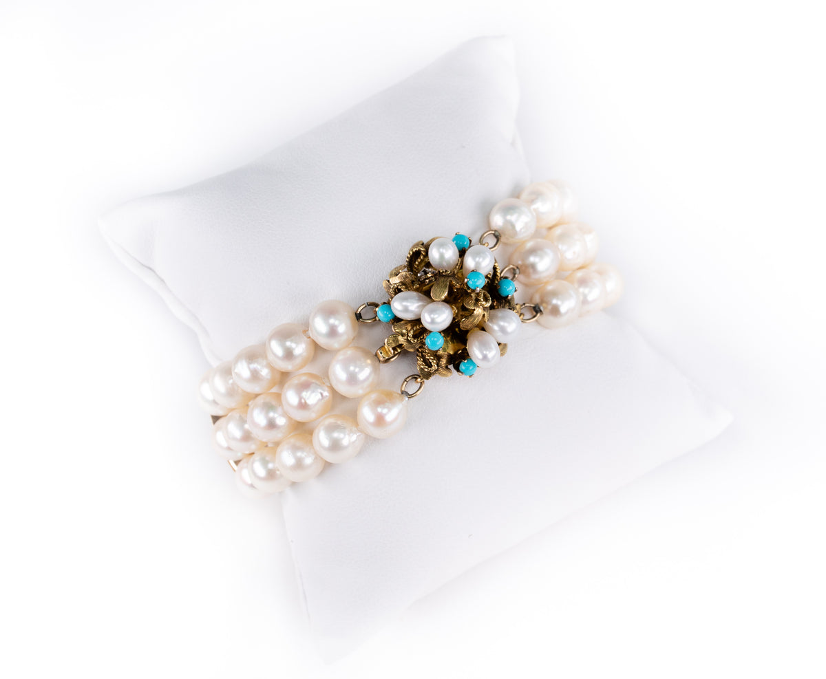 Pearl and Turquoise Bracelet
