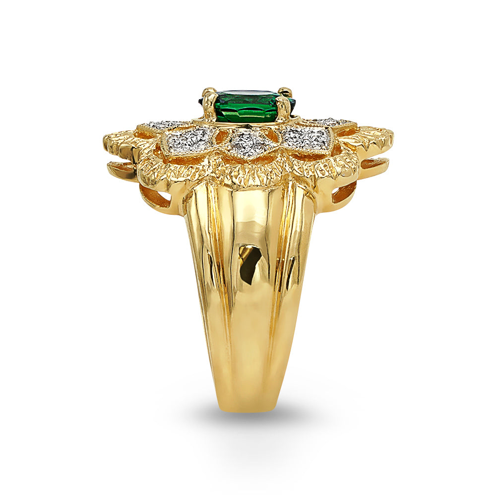 Flower Tsavorite Ring