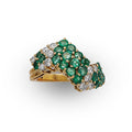 Emerald and Diamond Zigzag Ring