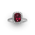Cushion-cut Garnet Ring
