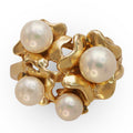 Yellow Gold Multi Pearl Ring