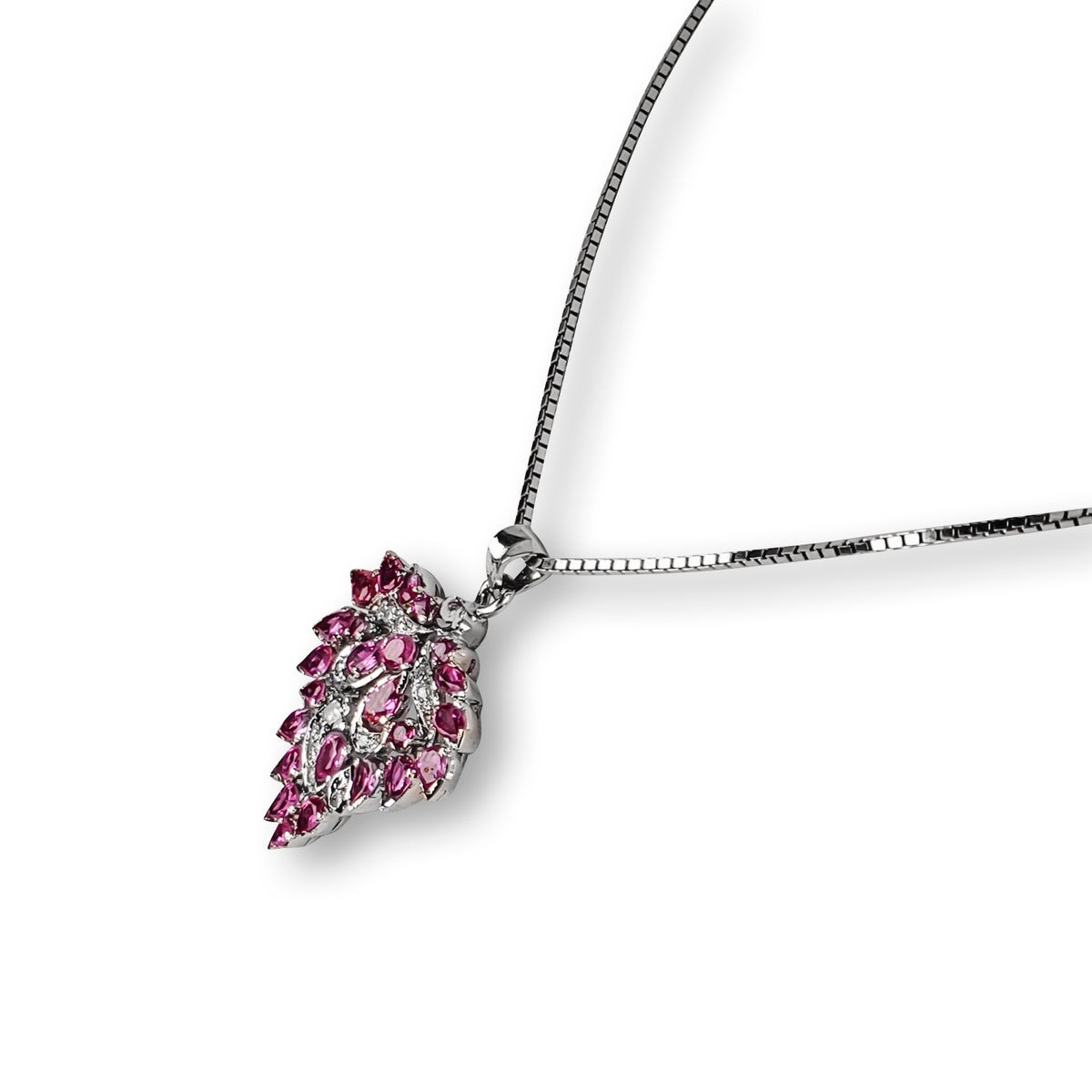 Pink Sapphire and Diamond Pendant