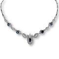 Blue Sapphire and Diamond Necklace, 18KT White Gold