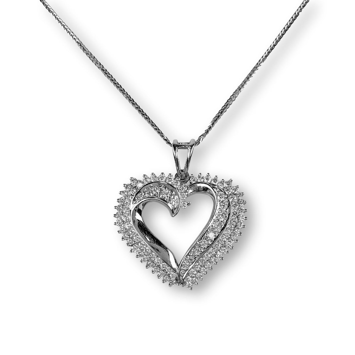Asymmetrical Diamond Heart Pendant