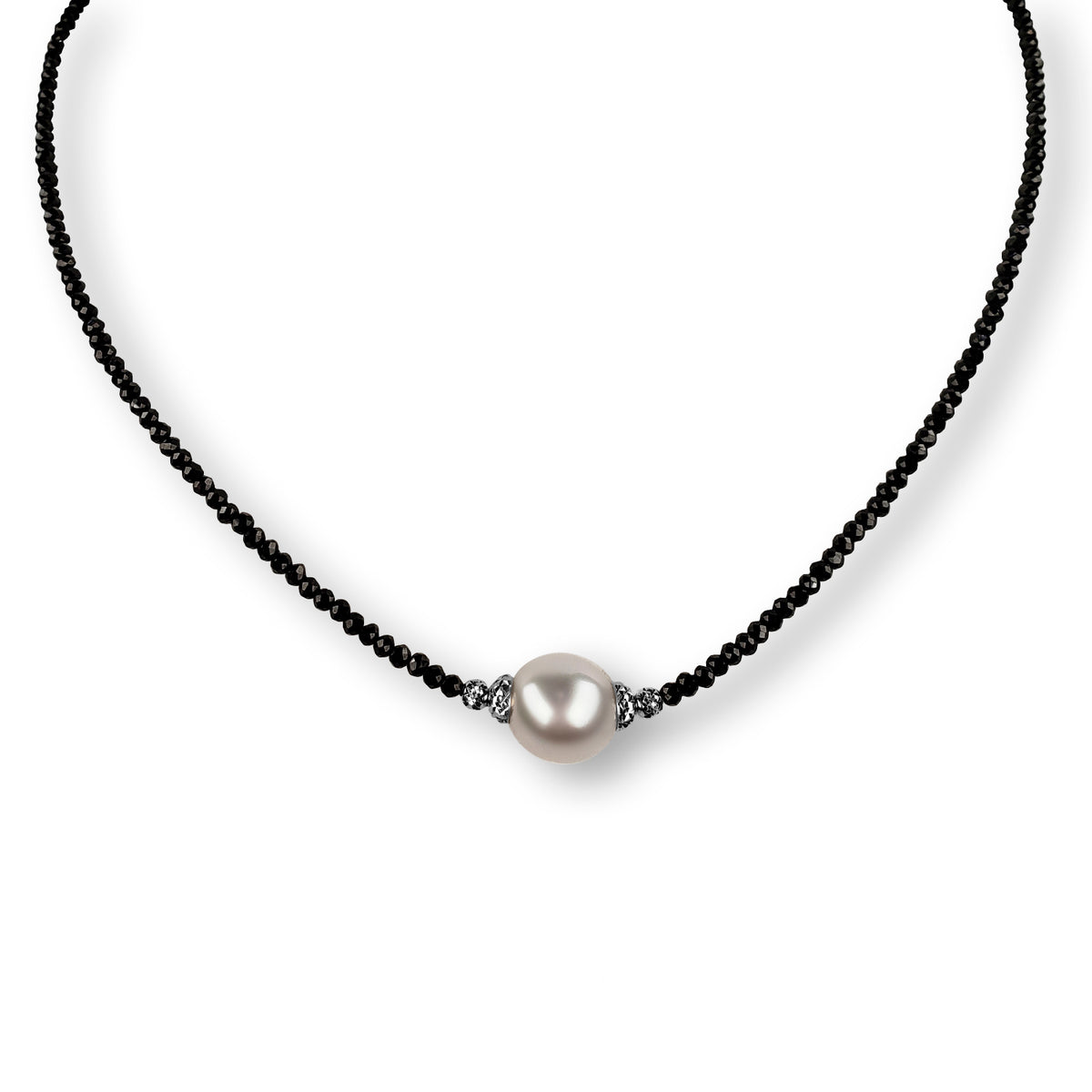 Pearl and Black Spinel Necklace