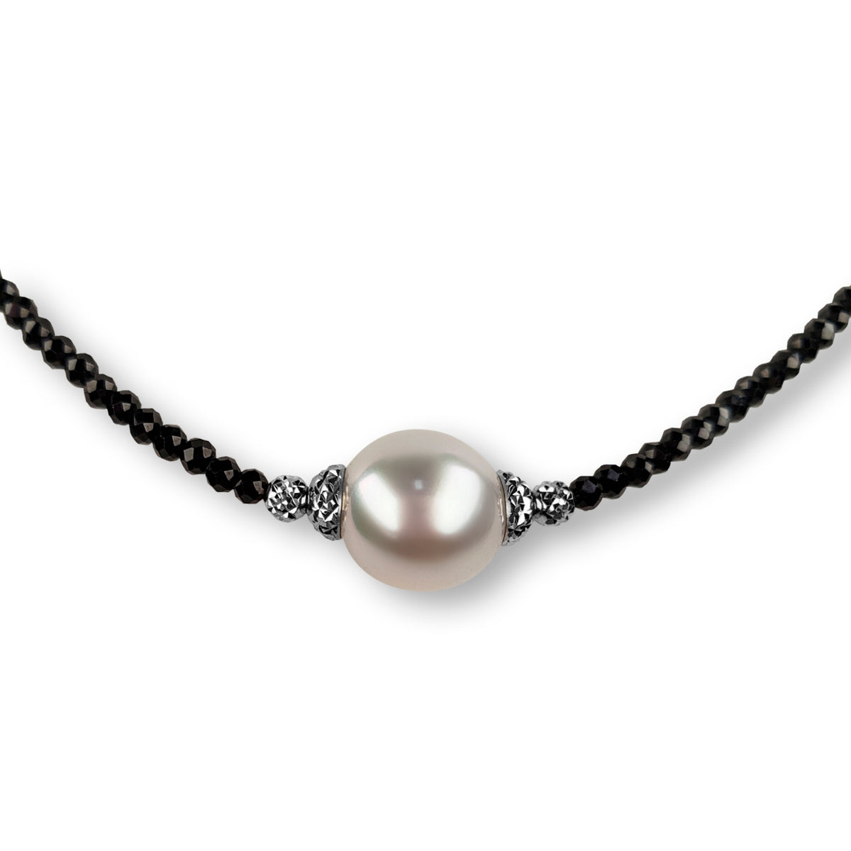 Pearl and Black Spinel Necklace
