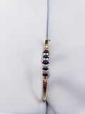 14K Yellow Gold Blue Sapphire and Diamond Bracelet