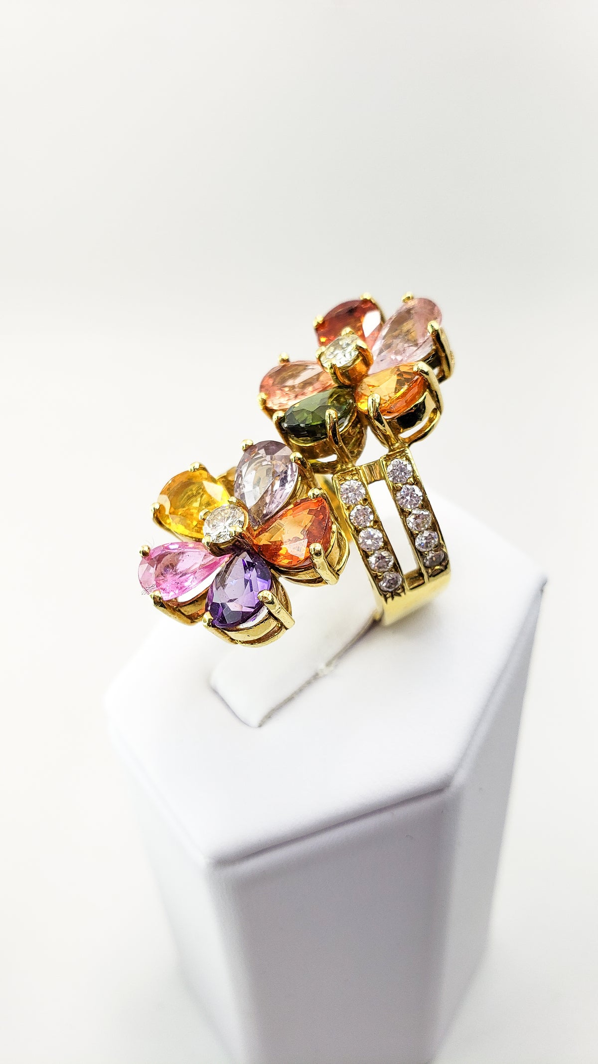 Multicolor Sapphire Sapphire and Diamond Ring
