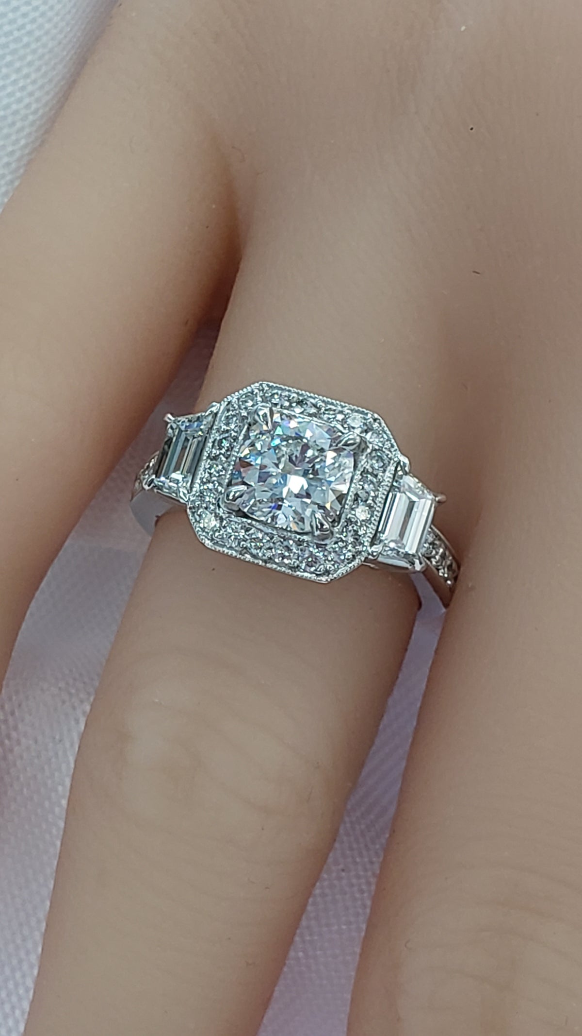 Platinum Lab Grown and Natural Diamond Engagement Ring