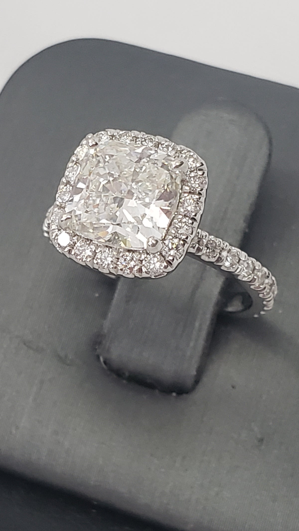 14K White Gold Lab Grown and Natural Diamond Engagement Ring