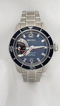 NEW Seiko Men's Kinetic Direct Drive Silver Tone Blue Dial Watch SRG017 *RARE*