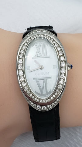 Corum Ovale Stainless Steel, Diamond And Mother-Of-Pearl Watch 24mm