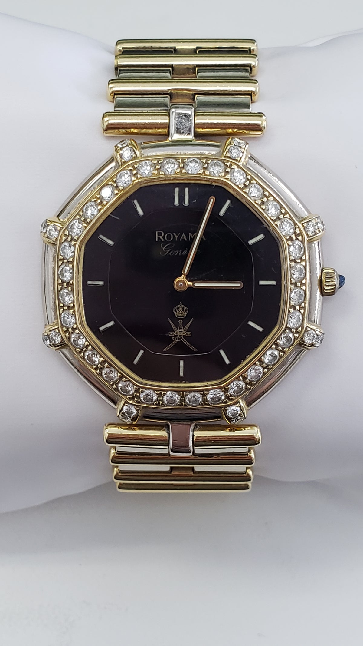 Gerald Genta Royama Geneve 18K and Stainless Steel Diamond Watch Preowned