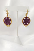 Coomi 20KT Yellow Gold Floral Carved Ruby with Slice Diamonds Earrings