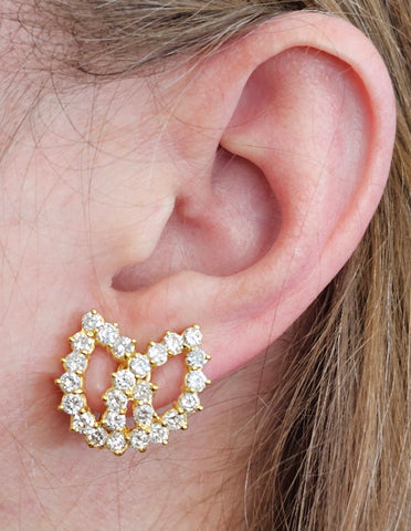 Diamond Stud Earrings, 18kt Yellow Gold
