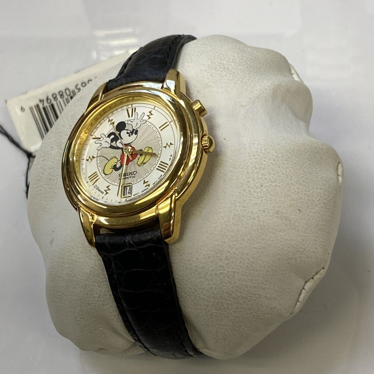 Seiko Ladies Kinetic Mickey Mouse with Leather Band New with Tags SWP282