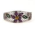 Floral Pink Sapphire Cuff Bracelet