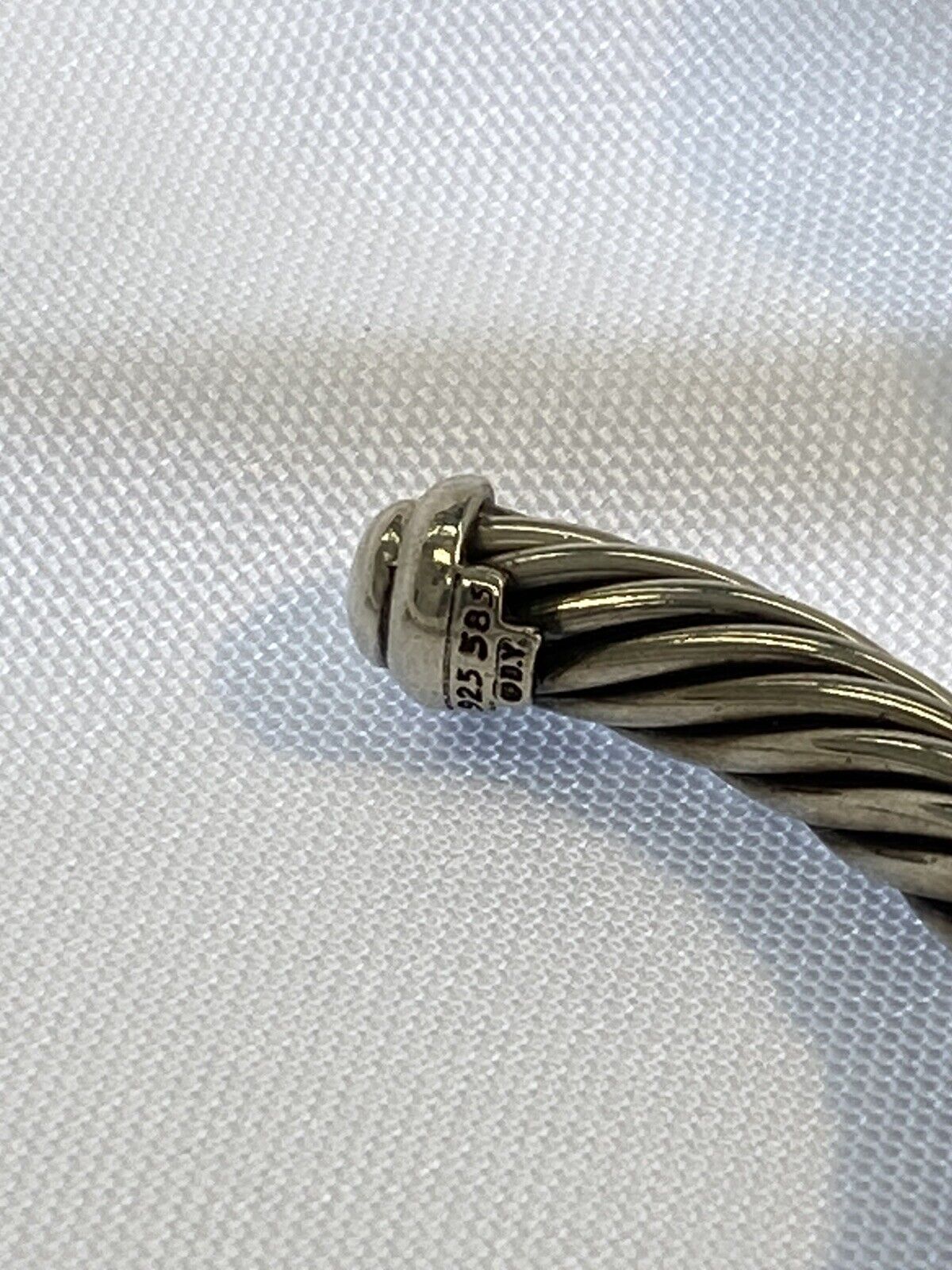 David Yurman Sterling Silver Double X Cable Bracelet Preowned