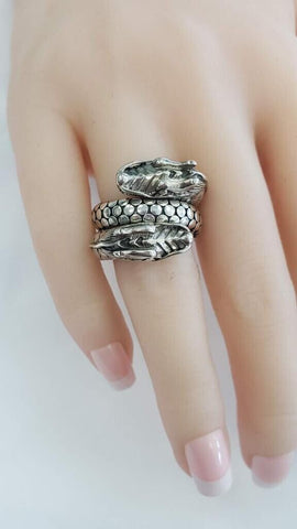 John Hardy Naga Sterling Silver Coil Ring Preowned Size 7