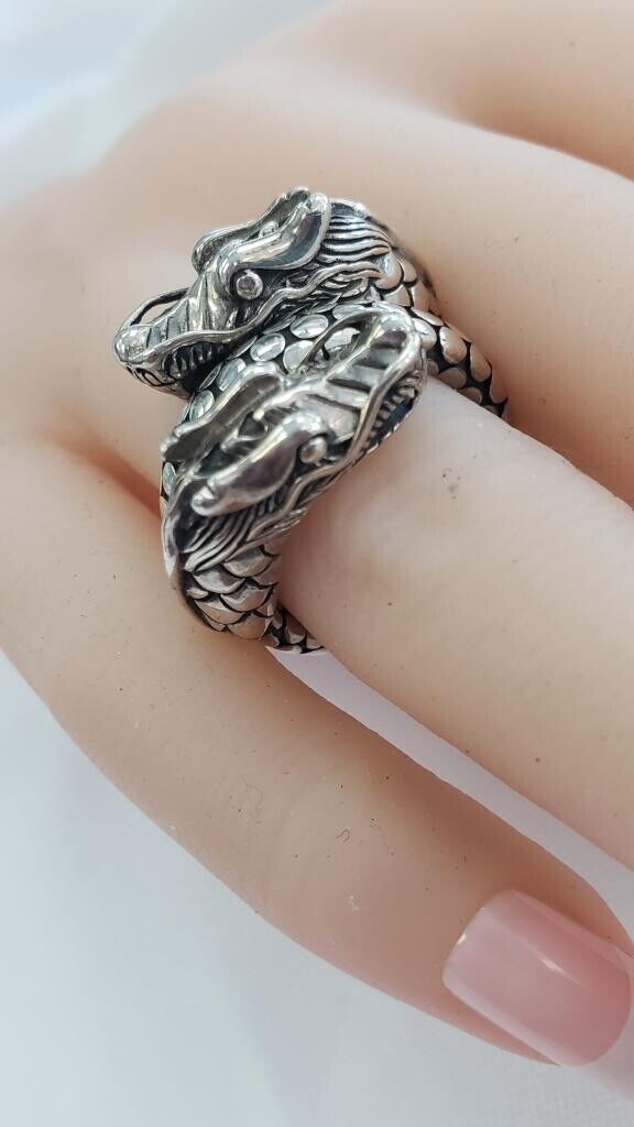 John Hardy Naga Sterling Silver Coil Ring Preowned Size 7