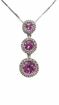 Pink Sapphire and Diamond Pendant