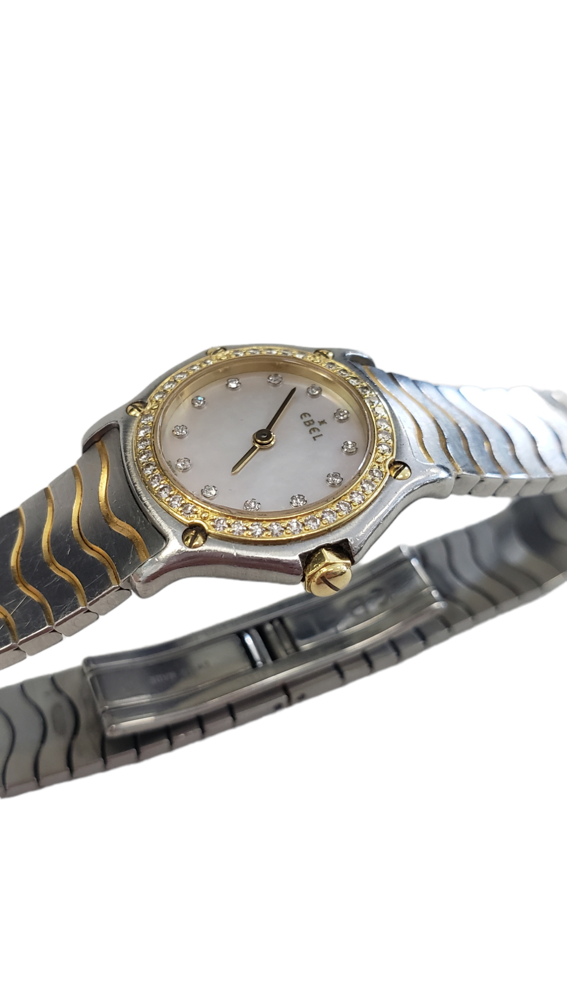 Ebel Women's Sport Classic Diamond 24mm Steel Case Swiss Quartz Watch 18171765 Preowned