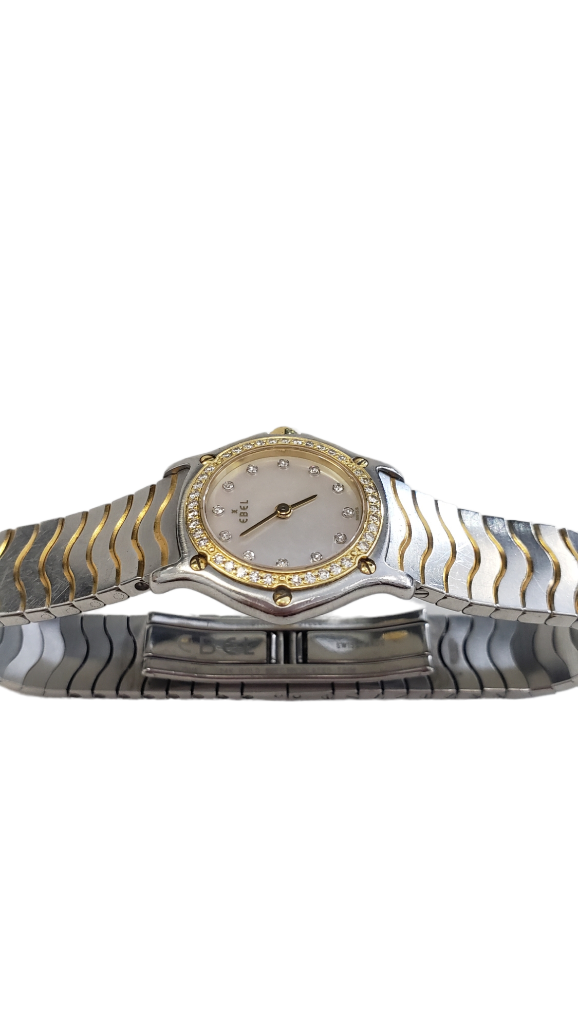 Ebel Women's Sport Classic Diamond 24mm Steel Case Swiss Quartz Watch 18171765 Preowned