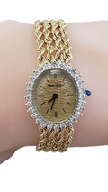 Vintage Lucien Piccard 14kt Yellow Gold Ladies Diamond Bezel Watch