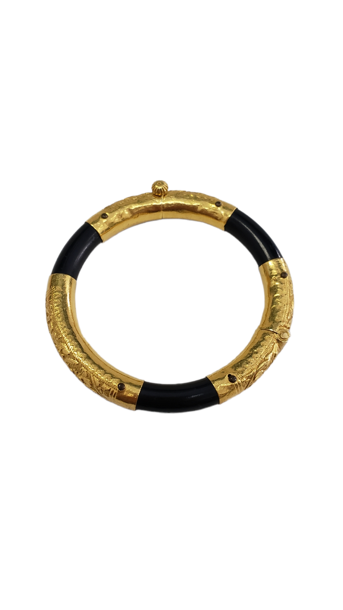 Ippolita 18k Yellow Gold Onyx Rock Candy 3-Stone Bangle Bracelet (SHF- –  LuxeDH