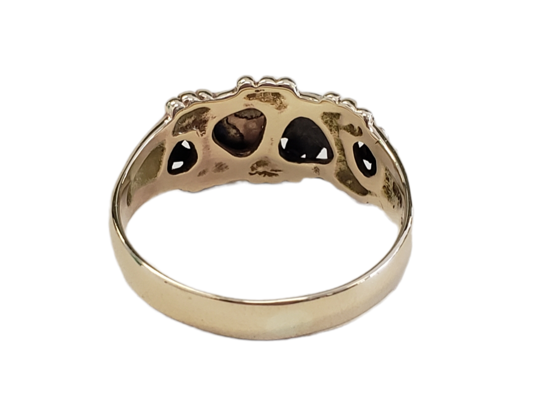 Grape And Leaf Vine Design Ring made in 10-Karat Yellow, White, and Rose Gold