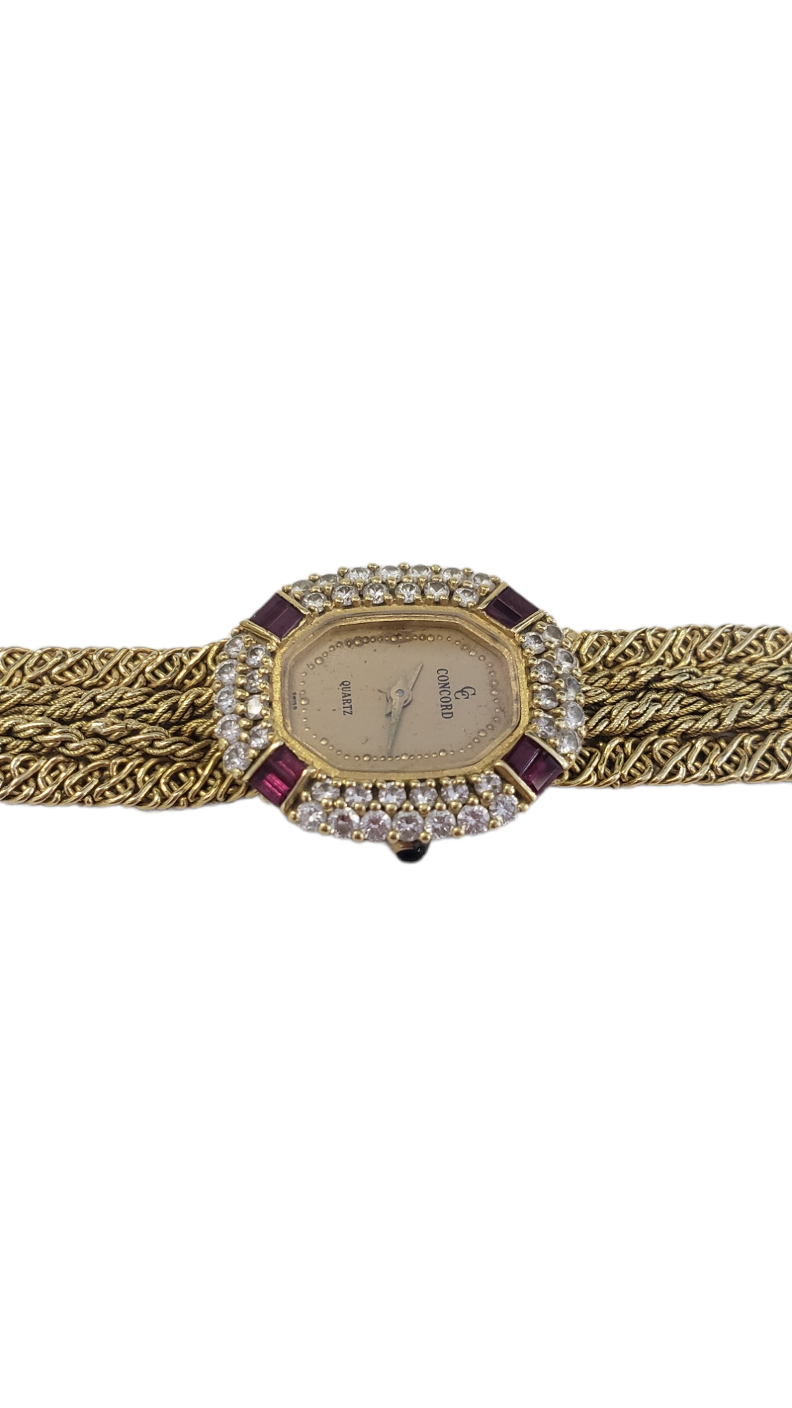 Concord 18K Yellow Gold Diamond and Ruby Women's Watch 21mm