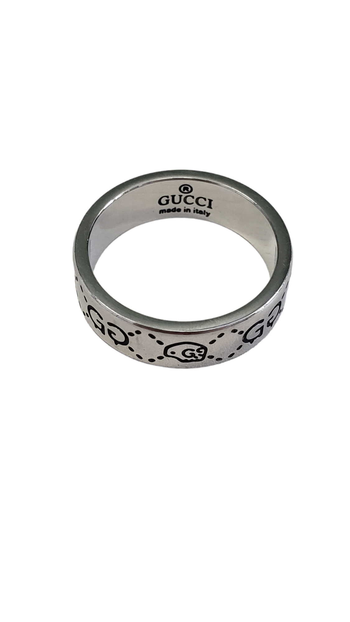 Gucci ghost skull ring 925 sterling silver 6mm Size 8 (US) Preowned