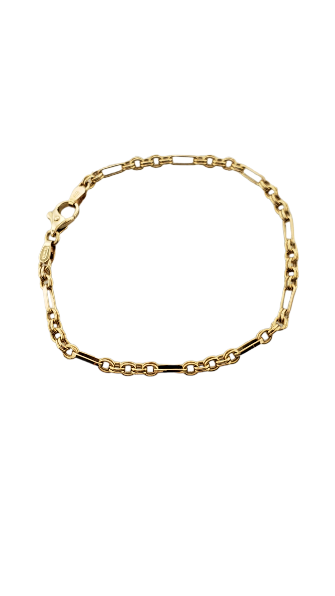 Figaro Style Bracelet 7 inches made in 14-Karat Yellow Gold