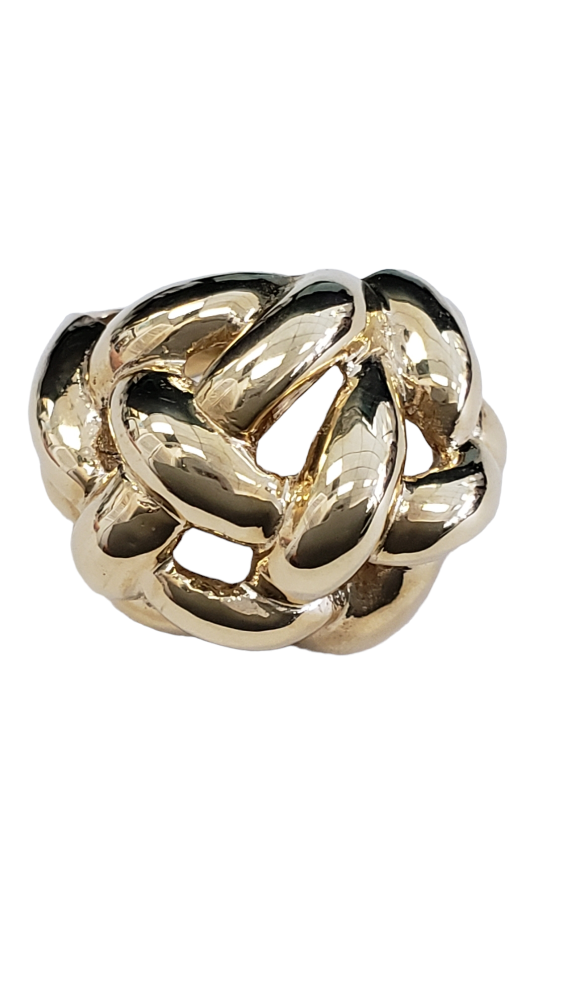 18K Yellow Gold Weave Dome Women's Ring