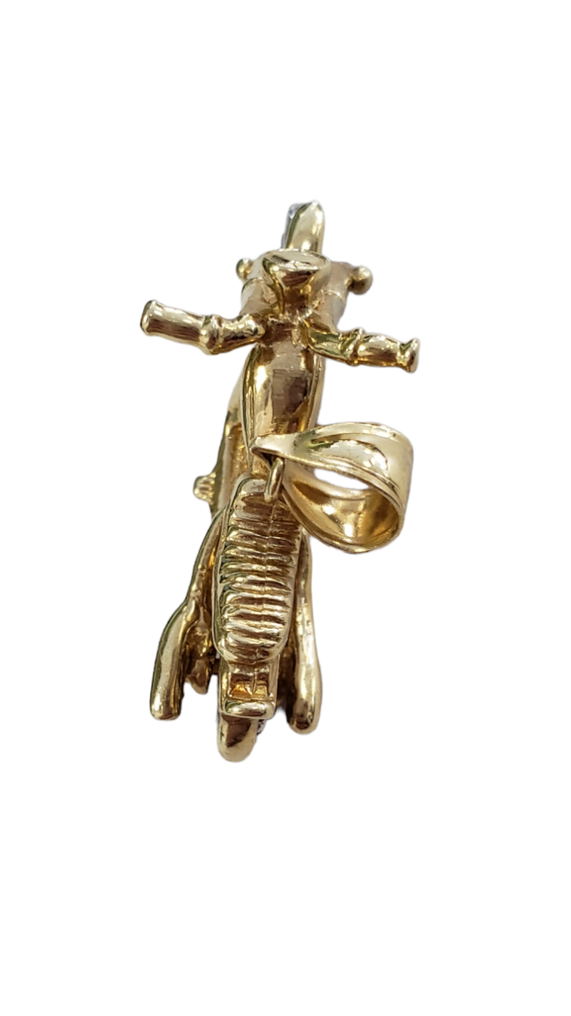 14KT Yellow and White Gold Motorcycle Charm Pendant