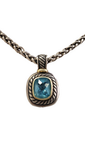 David Yurman Blue Topaz Albion Pendant Necklace With Chain