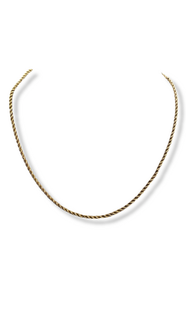14K Yellow Gold 2.3mm Gold Rope Chain Necklace 26"