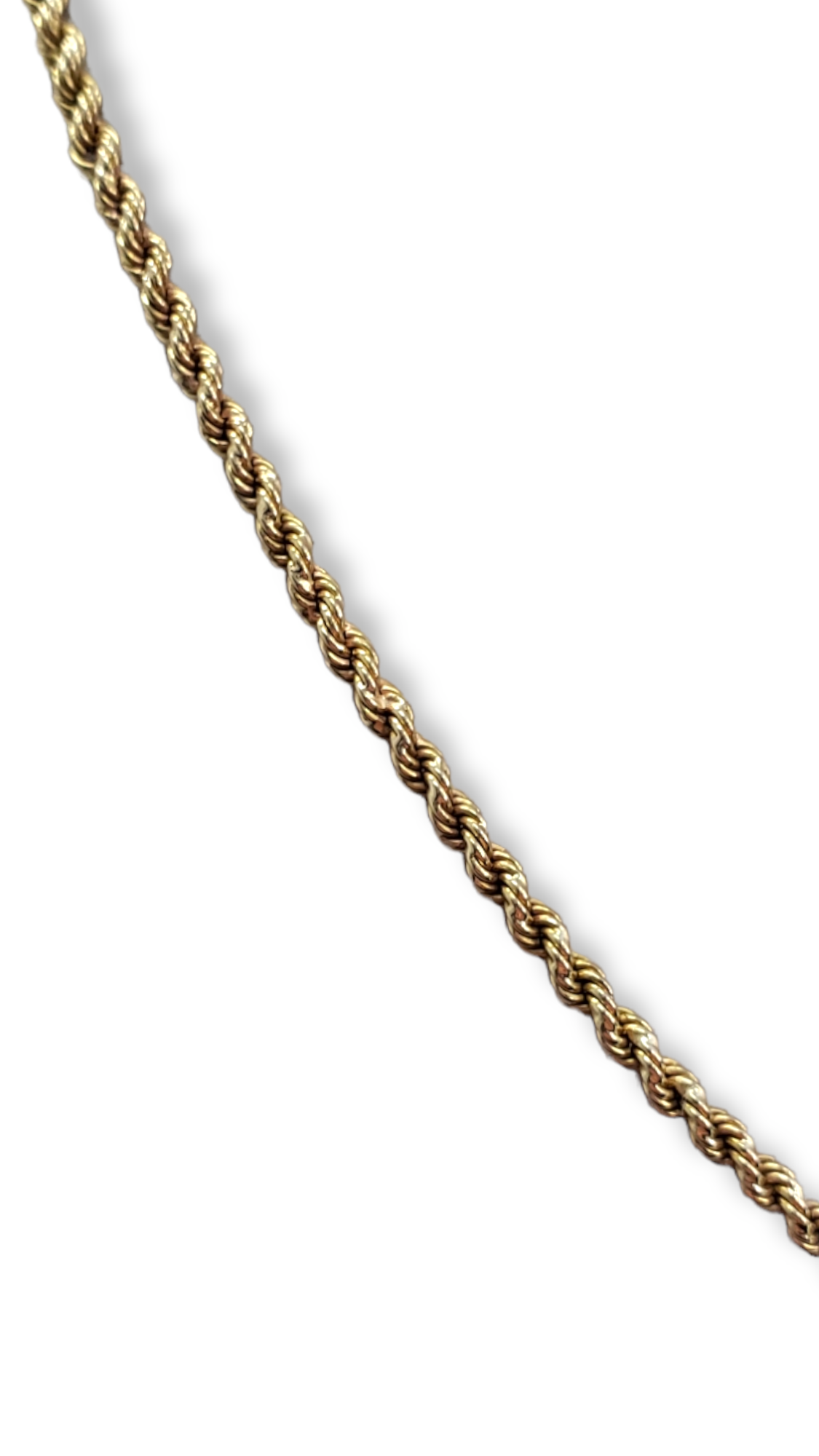 14K Yellow Gold 2.3mm Gold Rope Chain Necklace 26"
