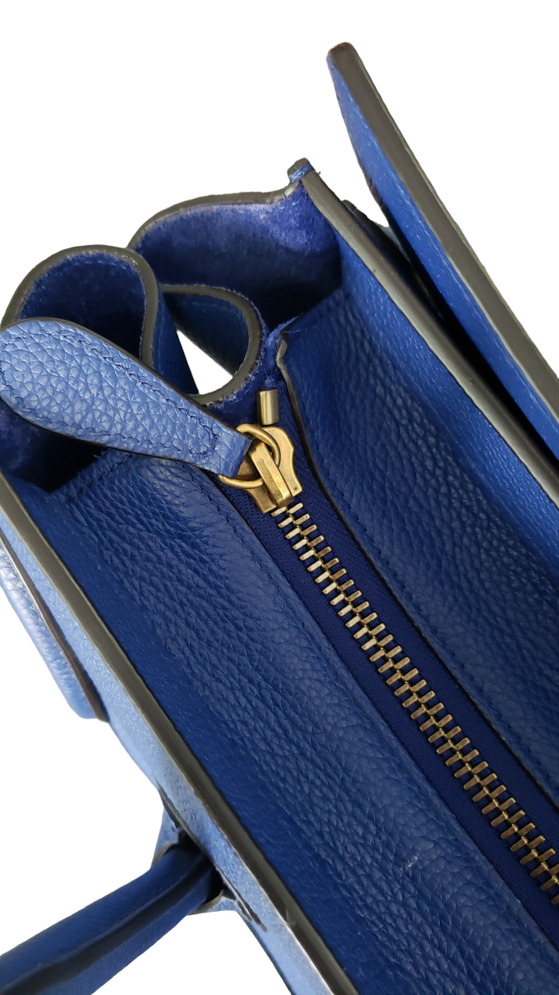 Celine Micro Luggage Tote Blue Women's Bag