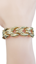 Fancy Style Thick Link Woman's Bracelet made in 14-Karat Yellow Gold