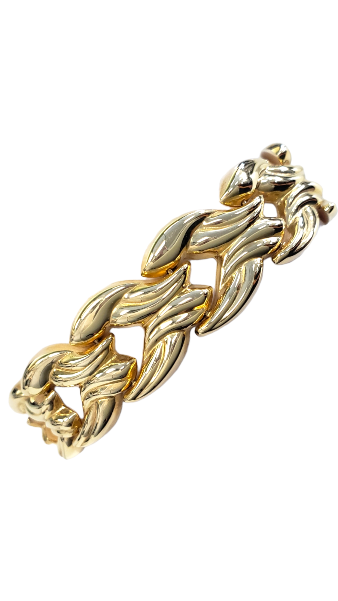 Fancy Style Thick Link Woman's Bracelet made in 14-Karat Yellow Gold