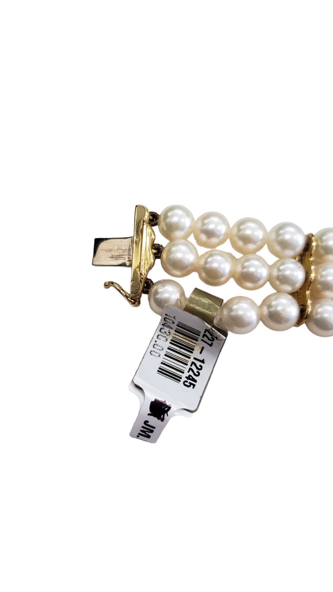 18k Yellow Gold Woman's 3 strand Pearl/Diamond Bracelet New w/o tags