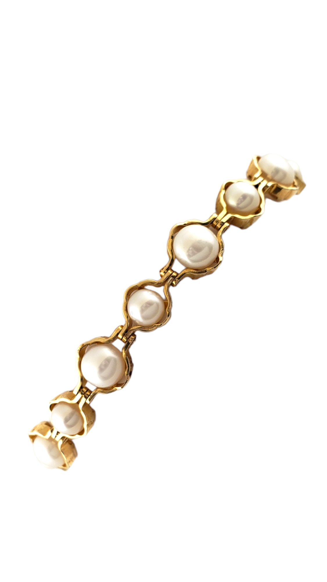14k Yellow Gold Woman's Gold, Pearl Bracelet new w/o tags