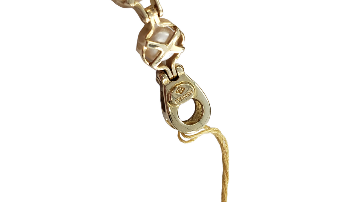 Pearl Bracelet set in 14-Karat Yellow Gold 7.5 inches